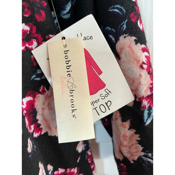 Vintage Bobbie Brooks floral knit swing top w necklace XL NWT retro cottage corp - Picture 3 of 5